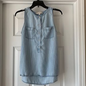 Loft Chambray Sleeveless Top